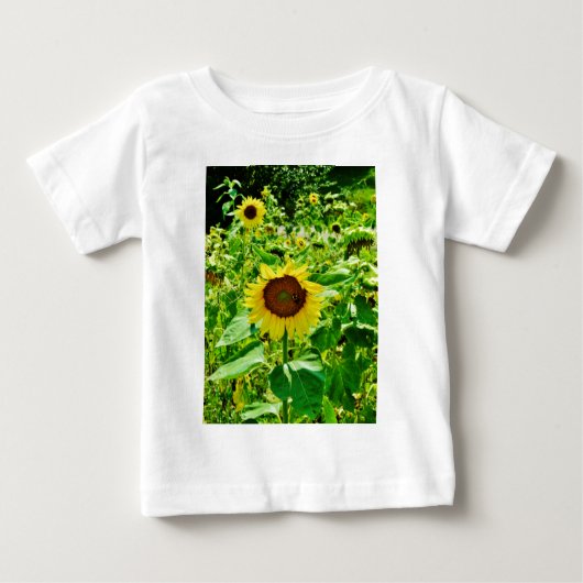 Biene auf gelber Sonnenblume Baby T-shirt (Vorderseite)