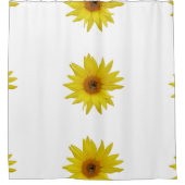 Biene auf gelber Sonnenblume Duschvorhang (Vorderseite)