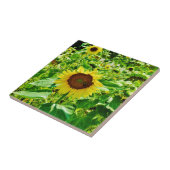 Biene auf gelber Sonnenblume Fliese (Seite)