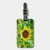 Biene auf gelber Sonnenblume Gepäckanhänger (Vorderseite vertikal)