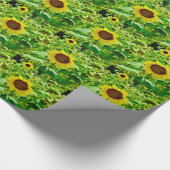 Biene auf gelber Sonnenblume Geschenkpapier (Ecke)