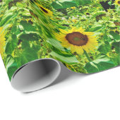 Biene auf gelber Sonnenblume Geschenkpapier (Rolleneckpunkt)