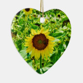 Biene auf gelber Sonnenblume Keramik Ornament (Rechts)