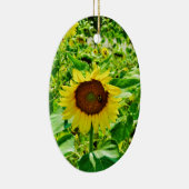 Biene auf gelber Sonnenblume Keramik Ornament (Rechts)