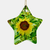 Biene auf gelber Sonnenblume Keramikornament (Rechts)