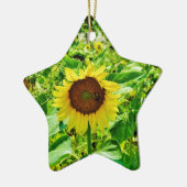 Biene auf gelber Sonnenblume Keramikornament (Links)