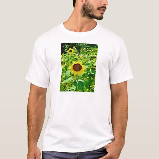 Biene auf gelber Sonnenblume T-Shirt (Vorderseite)