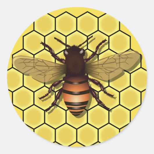 Biene auf Honeycomb Stickers (Vorderseite)