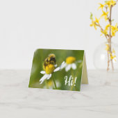 Biene auf Kamillen-Blume hallo! Leere Karte (Gelbe Blume)