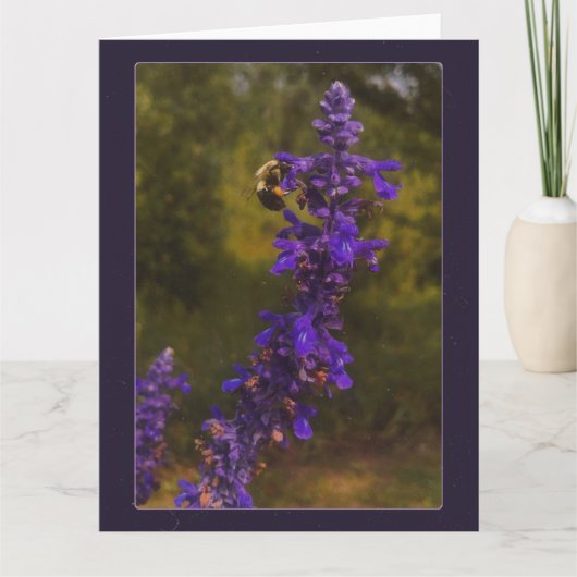 Biene auf Lavendel Karte (Vorderseite)