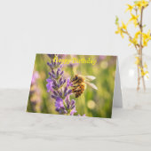 Biene auf Lavendel Karte (Gelbe Blume)