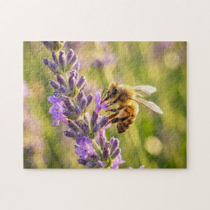 Biene auf Lavendel Puzzle