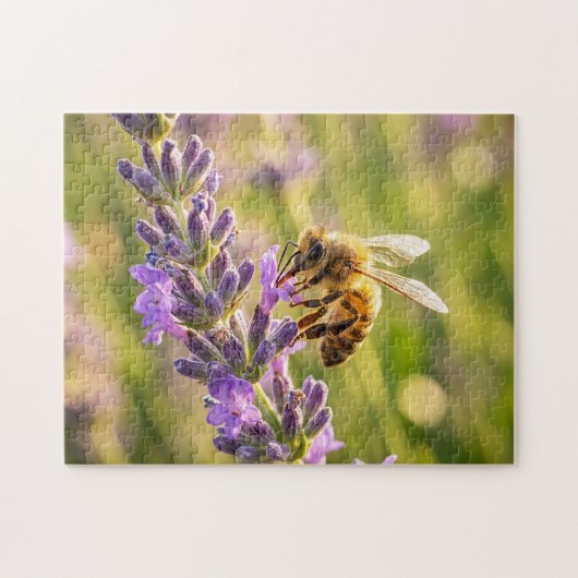 Biene auf Lavendel Puzzle (Horizontal)