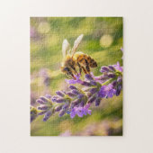 Biene auf Lavendel Puzzle (Vertikal)