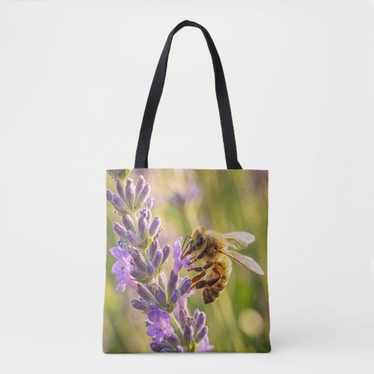 Biene auf Lavendel Tasche (Vorderseite)
