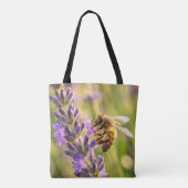Biene auf Lavendel Tasche (Rückseite)