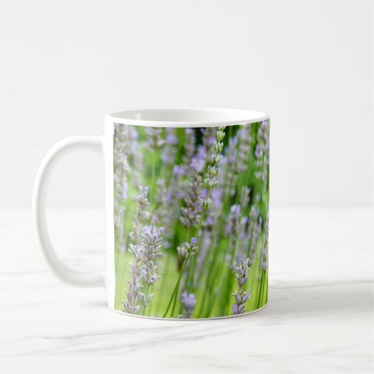 Biene auf Lavender Summer Floral Kaffeetasse (Links)