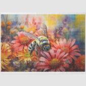 Biene auf lebendigen Blume 3 Dekoupage Tissue Pape Seidenpapier (Vorderseite)