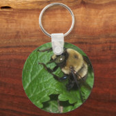Biene auf Lemon Balm Schlüsselanhänger (Vorderseite)