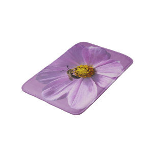 Biene auf lila Blume Badematte