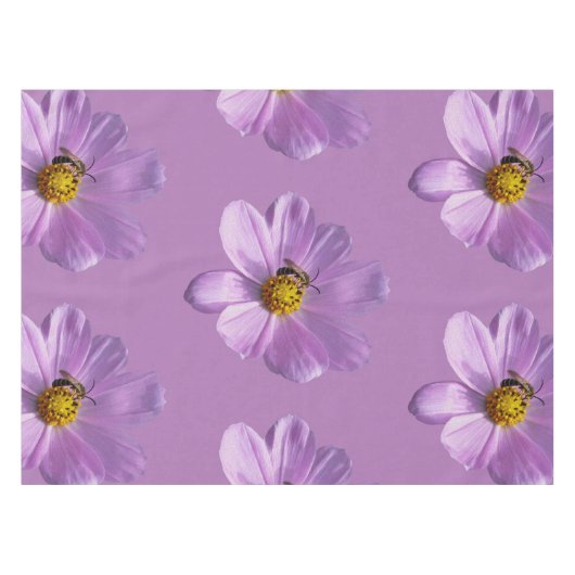 Biene auf lila Blume Tischdecke (Vorderseite (Horizontal))
