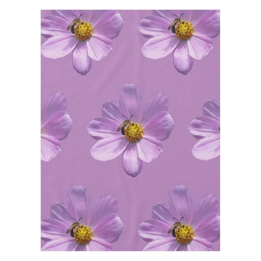 Biene auf lila Blume Tischdecke (Vorderseite)