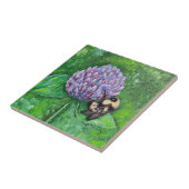 Biene auf Lila Kleeblatt Fliese (Seite)