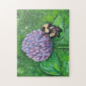 Biene auf Lila Kleeblatt Puzzle (Vertikal)