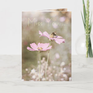 Biene auf rosa Blume Karte