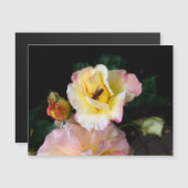 Biene auf rosa Gelben Rosen Blume Magnetkarte (Vorne/Hinten)