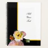 Biene auf rosa Gelben Rosen Blume Planer (Vorderseite)