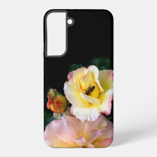 Biene auf rosa Gelben Rosen Blume Samsung Galaxy Hülle