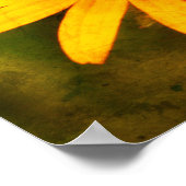 Biene auf Schwarz Mit Augen Susan-Blume gestresste Poster (Ecke)