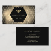 Biene auf schwarzem Hintergrund Visitenkarte (Vorne/Hinten)