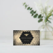 Biene auf schwarzem Hintergrund Visitenkarte (Stehend Vorderseite)