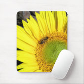 Biene auf Sonnenblume Nah-up-Foto Mousepad (Mit Mouse)