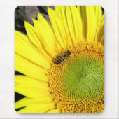 Biene auf Sonnenblume Nah-up-Foto Mousepad (Vorne)