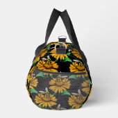 Biene auf Sonnenblumen Blume Muster Design Schwarz Duffle Bag (Rechts)