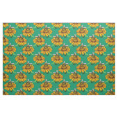 Biene auf Sonnenblumen-Blütenmuster-Design Grün Stoff (Fat Quarter (45,7 x 55,9 cm))