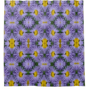 Biene auf violetten Blumen Natur Abstrakt Duschvorhang