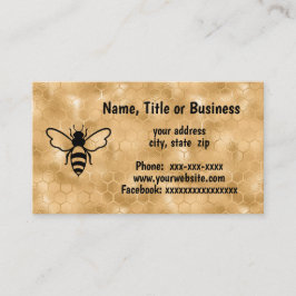 Biene auf Wabenuntergrund Visitenkarte