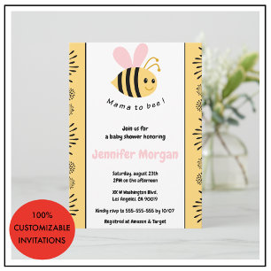 Biene Baby Shower Einladungen Mommy to bee Hummel