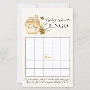 Biene Baby Shower Gelbe Bingo-Spielkarte