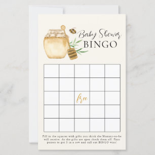 Biene Baby Shower Gelbe Bingo-Spielkarte