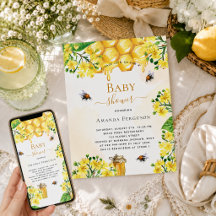 Biene Baby Shower goldgelbe Blumen süß