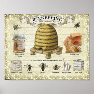 Biene Behalte mit Honigbienen Poster