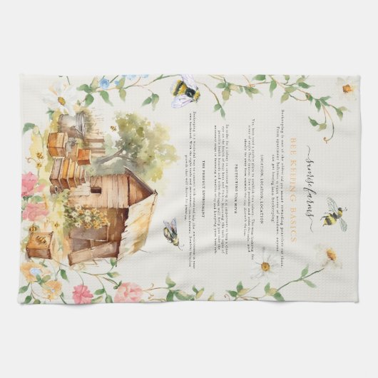 Biene Behaltend | Rustic Farm Monogram Geschirrtuch (Horizontal)