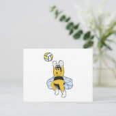 Biene beim Volleyball Sports Postkarte (Stehend Vorderseite)
