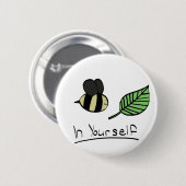 Biene-Blatt in selbst Knopf (irgendeine Größe) Button (Vorne & Hinten)