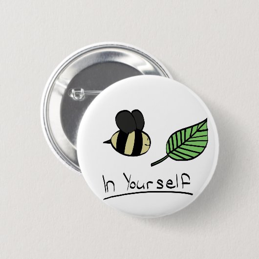 Biene-Blatt in selbst Knopf (irgendeine Größe) Button (Vorne & Hinten)